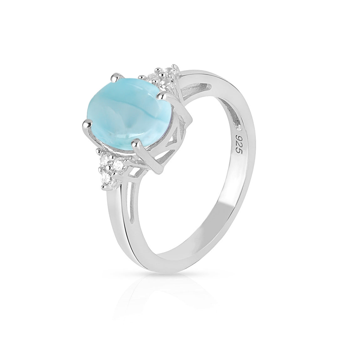 Larimar with Accents Silver Ring