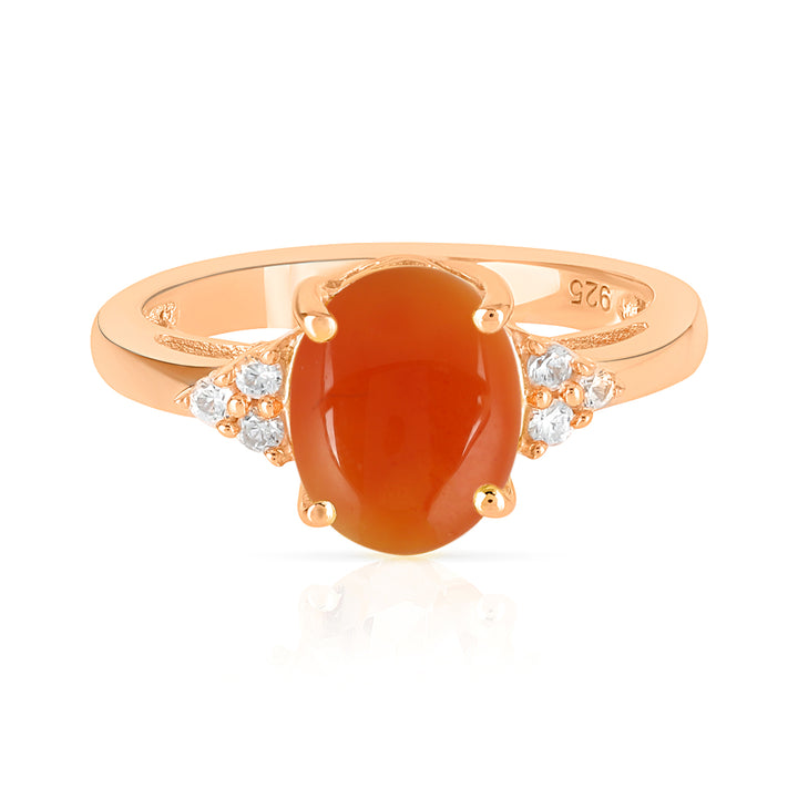 Red Onyx with Accents Silver Ring