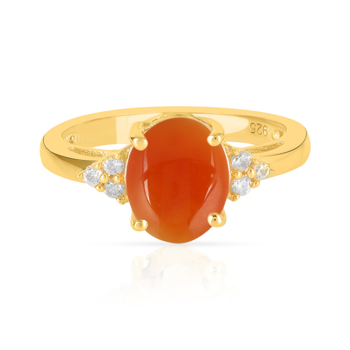 Red Onyx with Accents Silver Ring