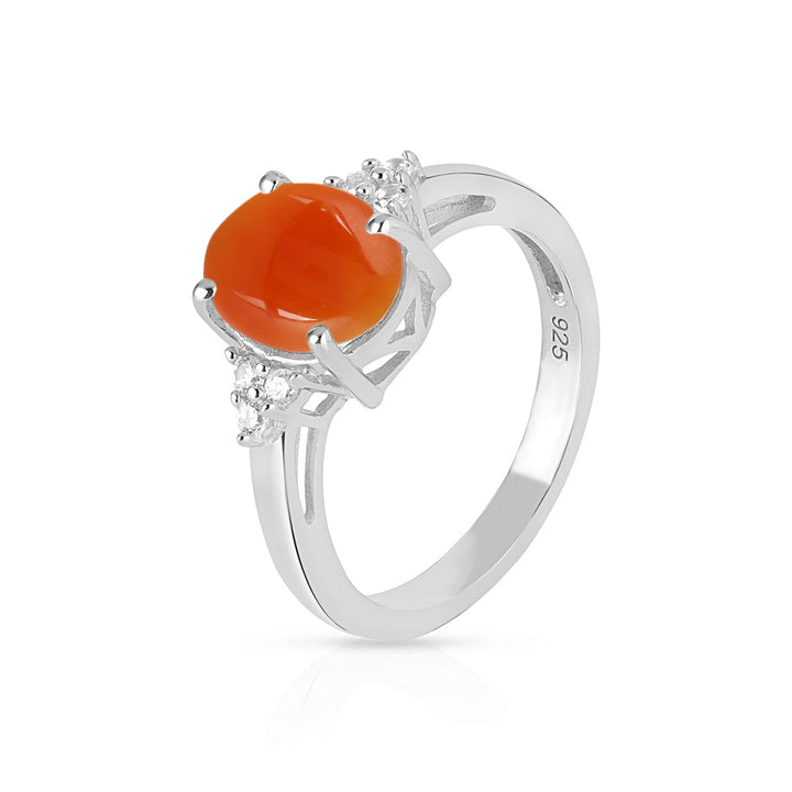 Red Onyx with Accents Silver Ring