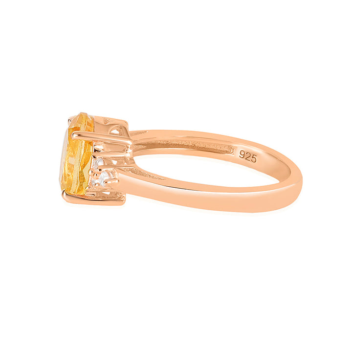 Citrine with Accents Silver Ring
