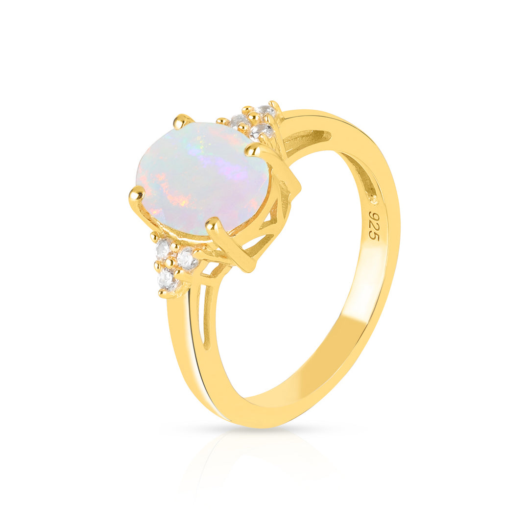 Ethiopian Opal with Accents Silver Ring