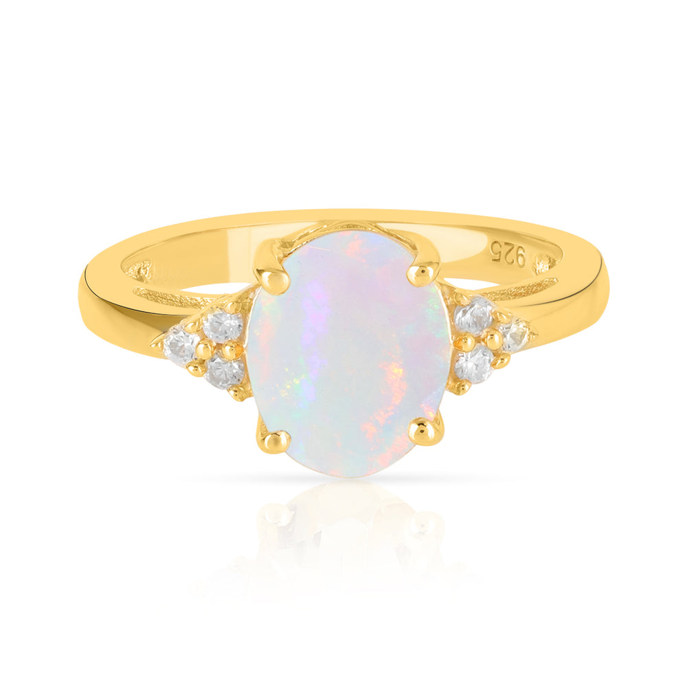 Ethiopian Opal with Accents Silver Ring