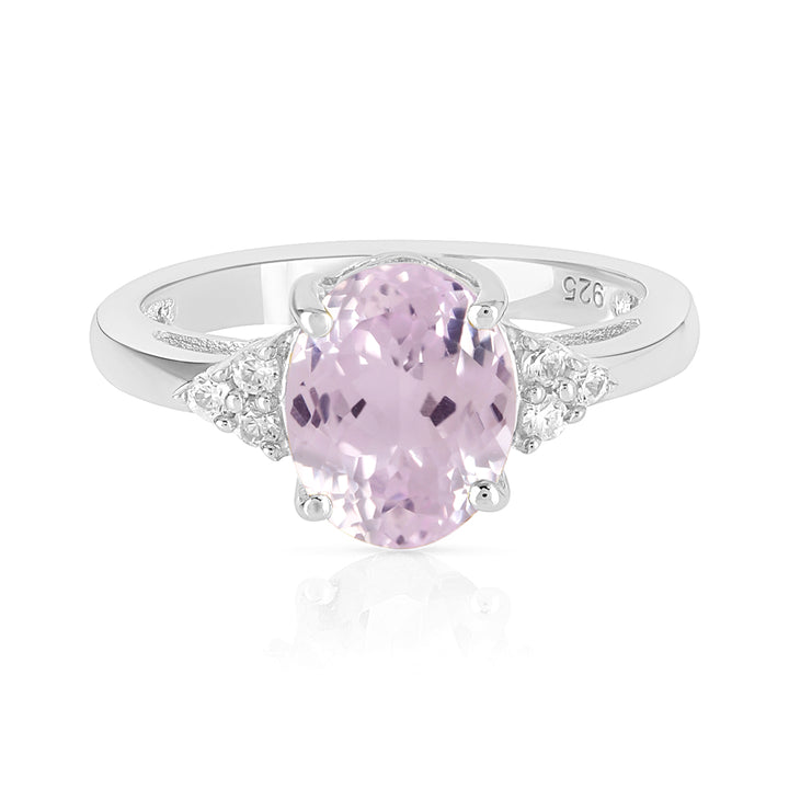 Kunzite with Accents Silver Ring