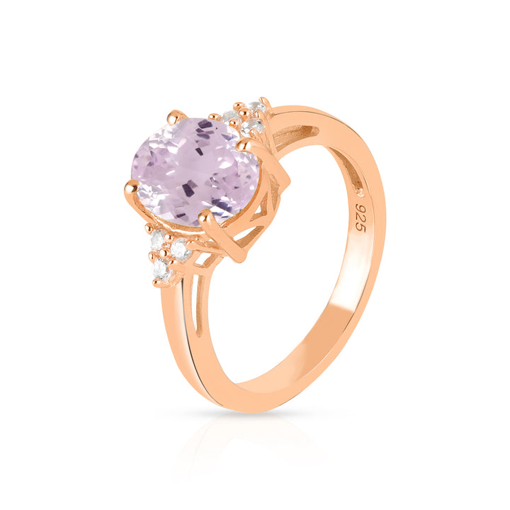 Kunzite with Accents Silver Ring