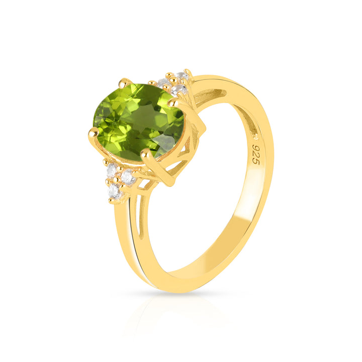 Peridot with Accents Silver Ring