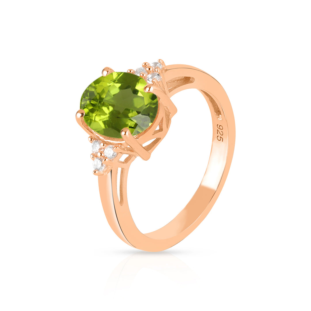 Peridot with Accents Silver Ring