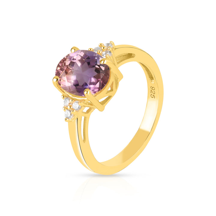 Ametrine with Accents Silver Ring