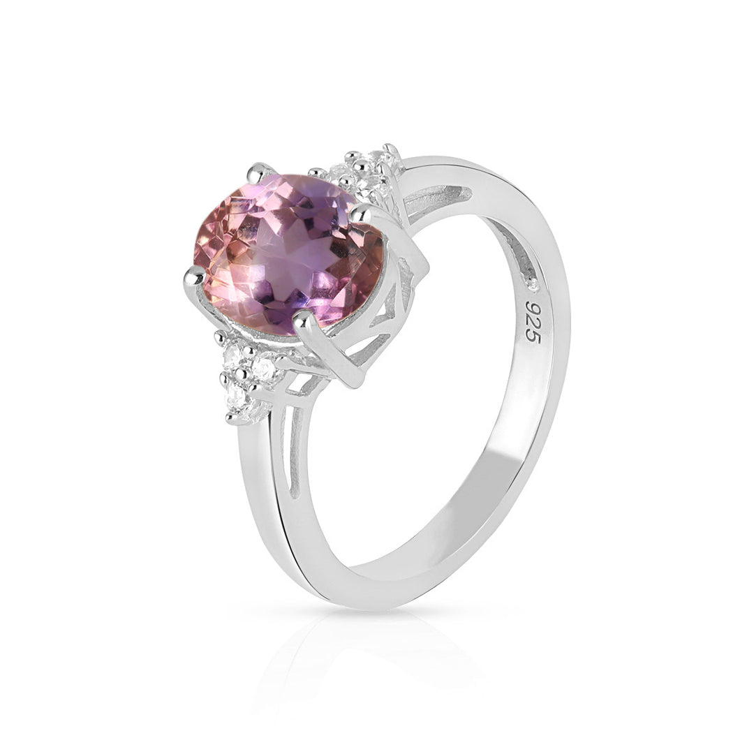 Ametrine with Accents Silver Ring