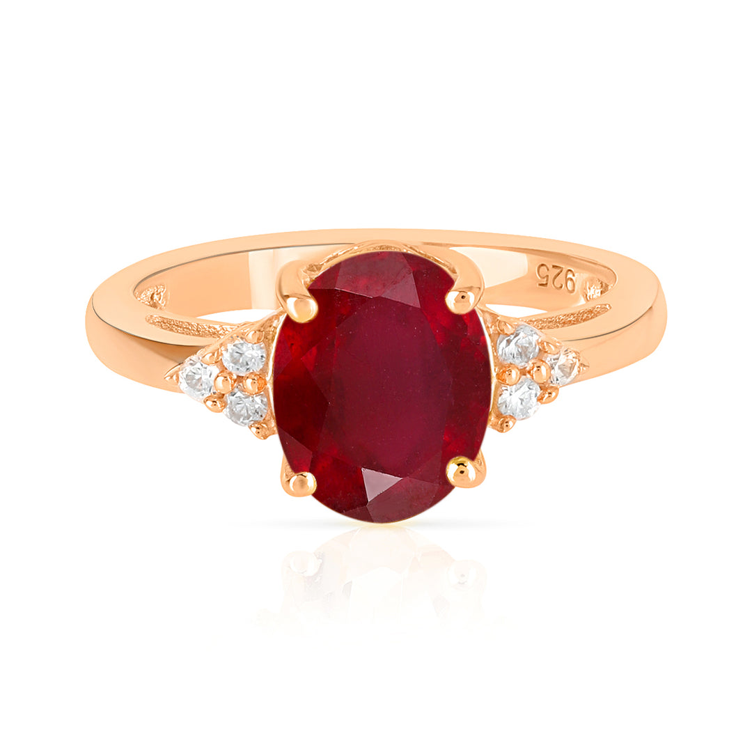 Ruby with Accents Silver Ring