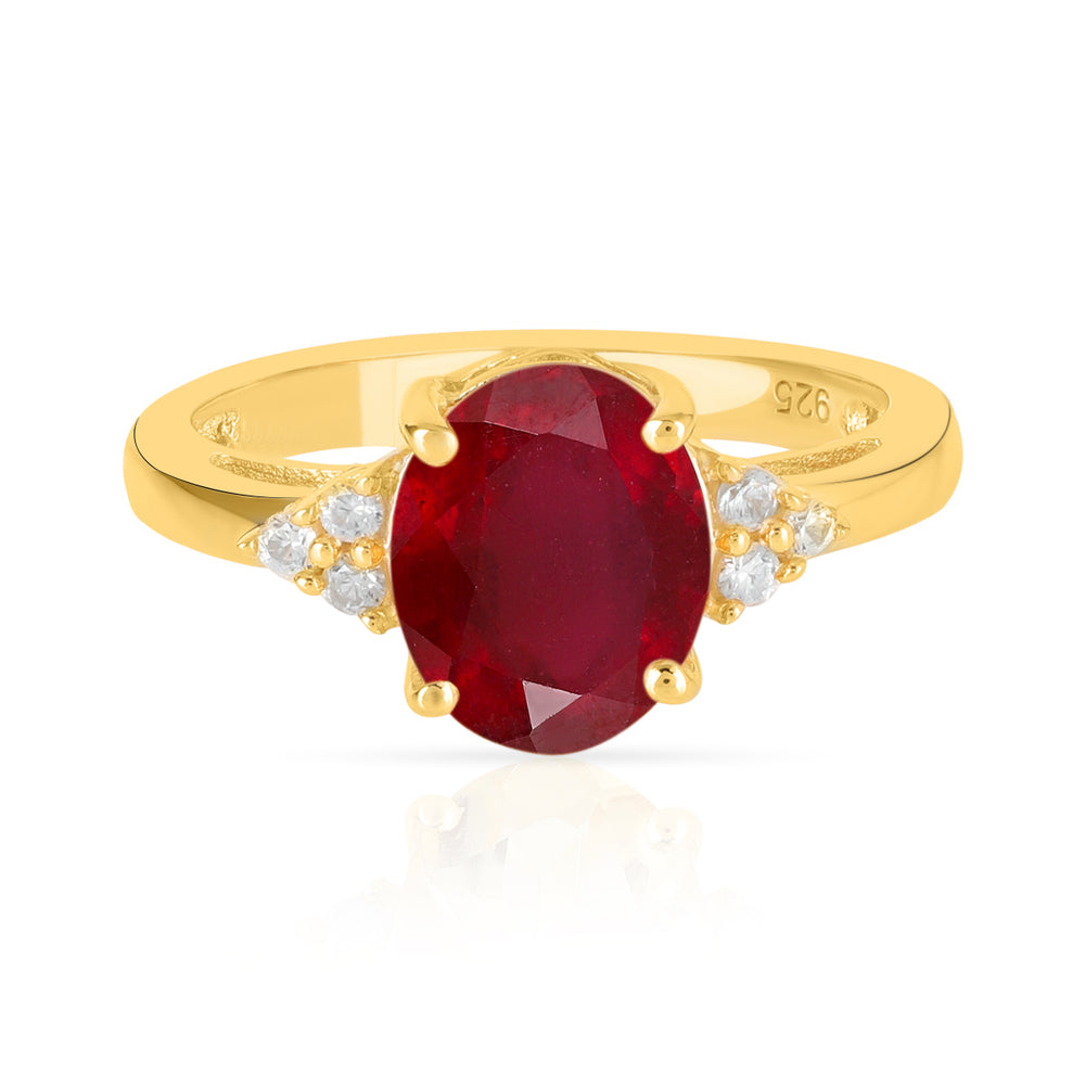 Ruby with Accents Silver Ring