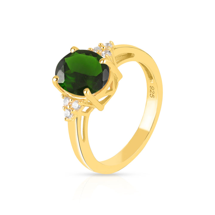 Chrome Diopside with Accents Silver Ring