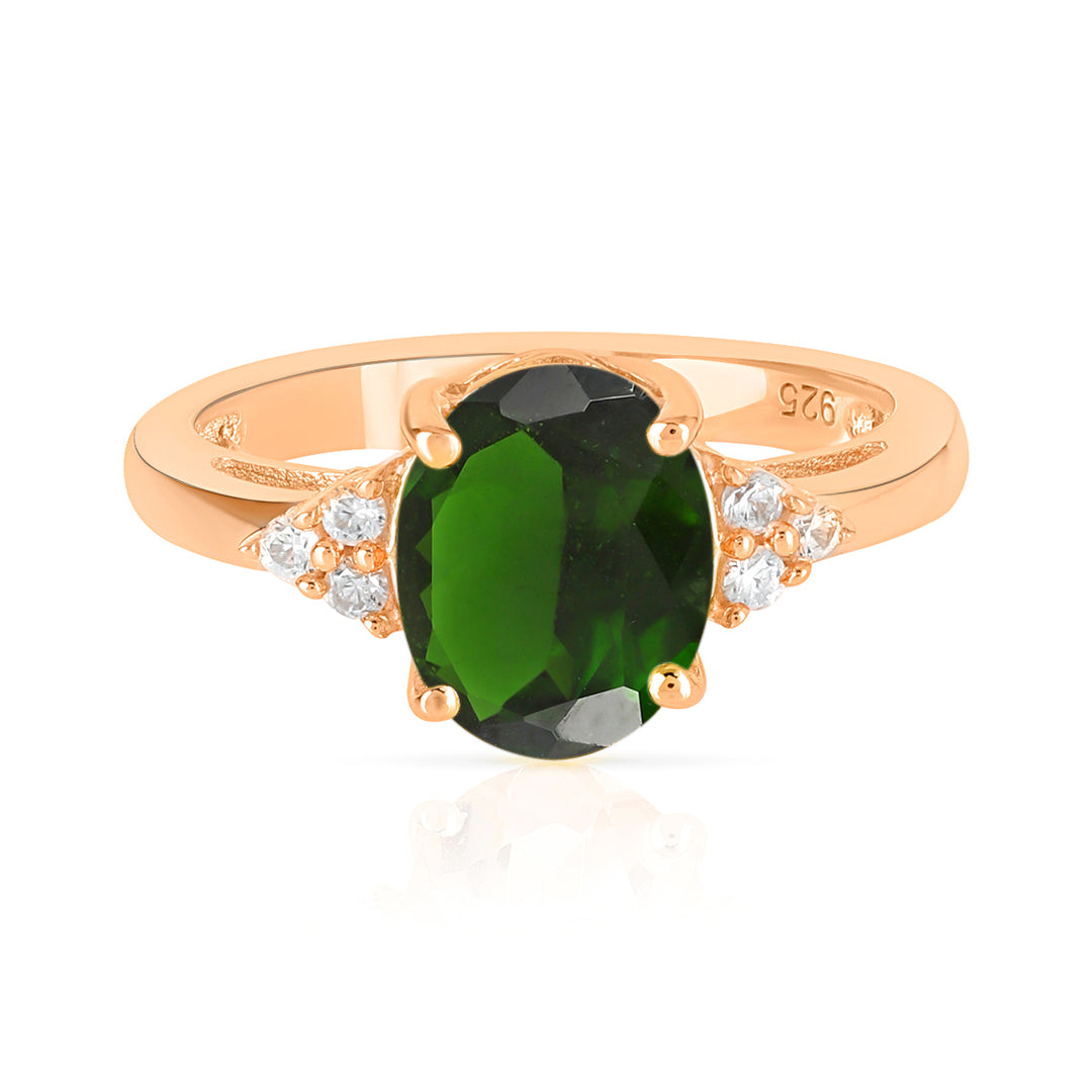 Chrome Diopside with Accents Silver Ring