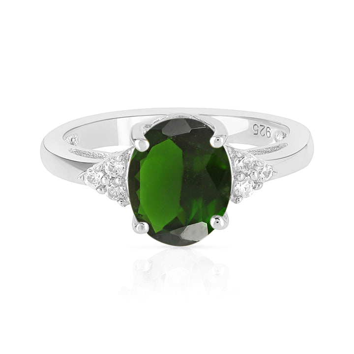 Chrome Diopside with Accents Silver Ring