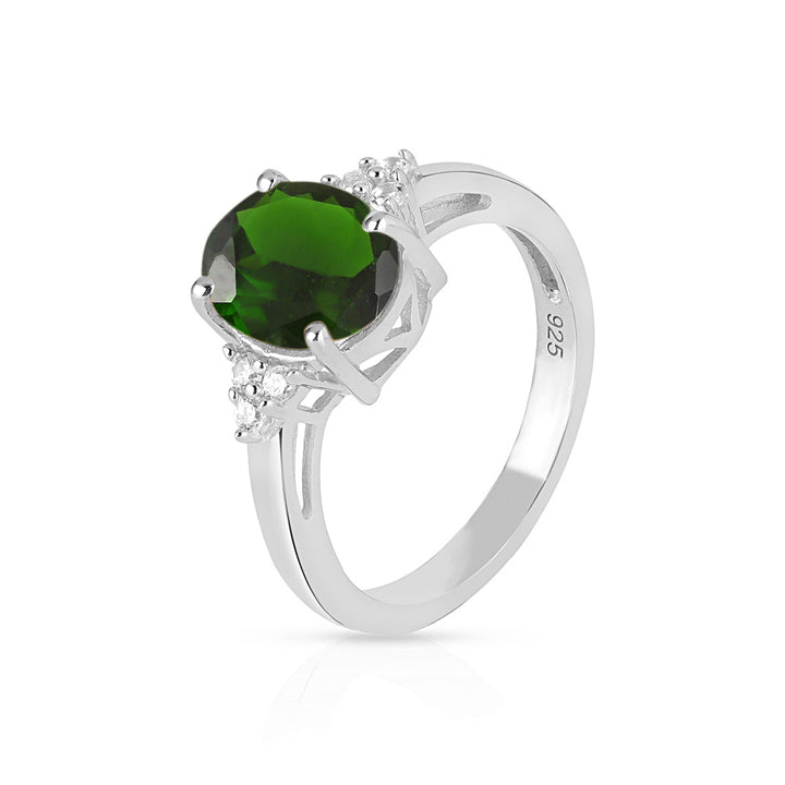 Chrome Diopside with Accents Silver Ring