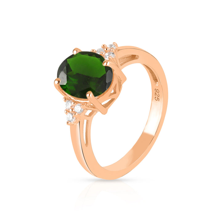 Chrome Diopside with Accents Silver Ring