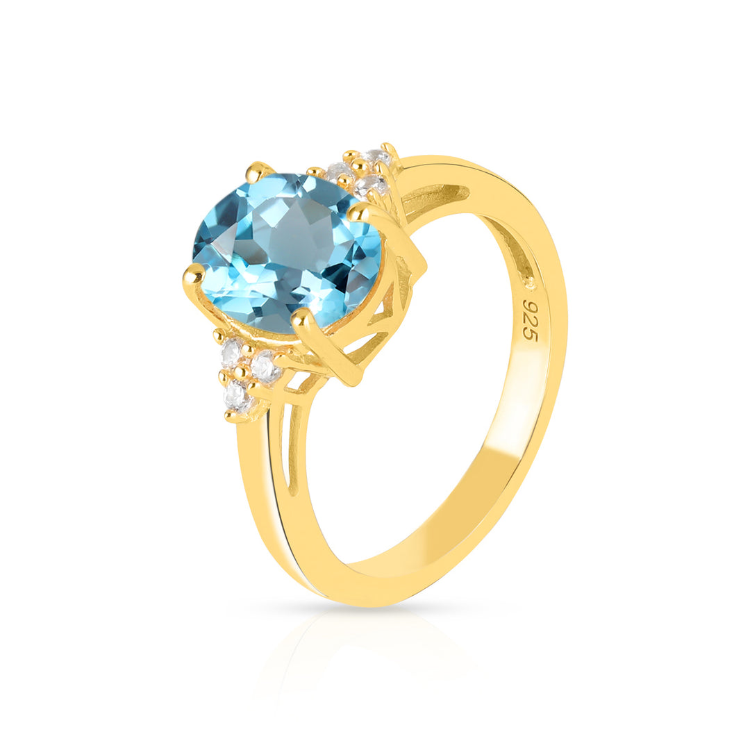 Sky Blue Topaz with Accents Silver Ring