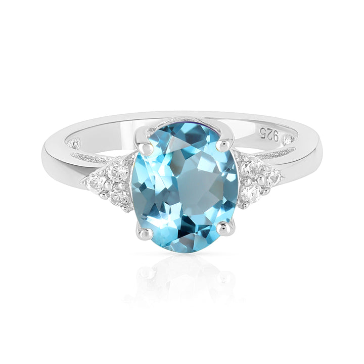 Sky Blue Topaz with Accents Silver Ring