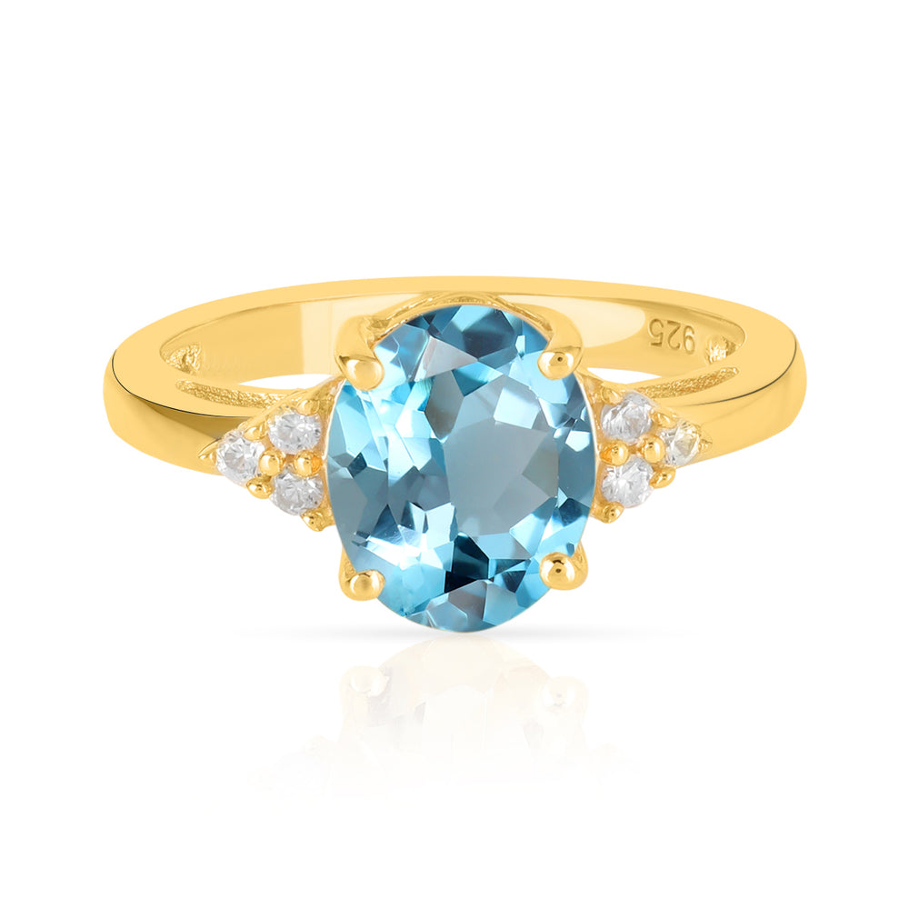 Sky Blue Topaz with Accents Silver Ring