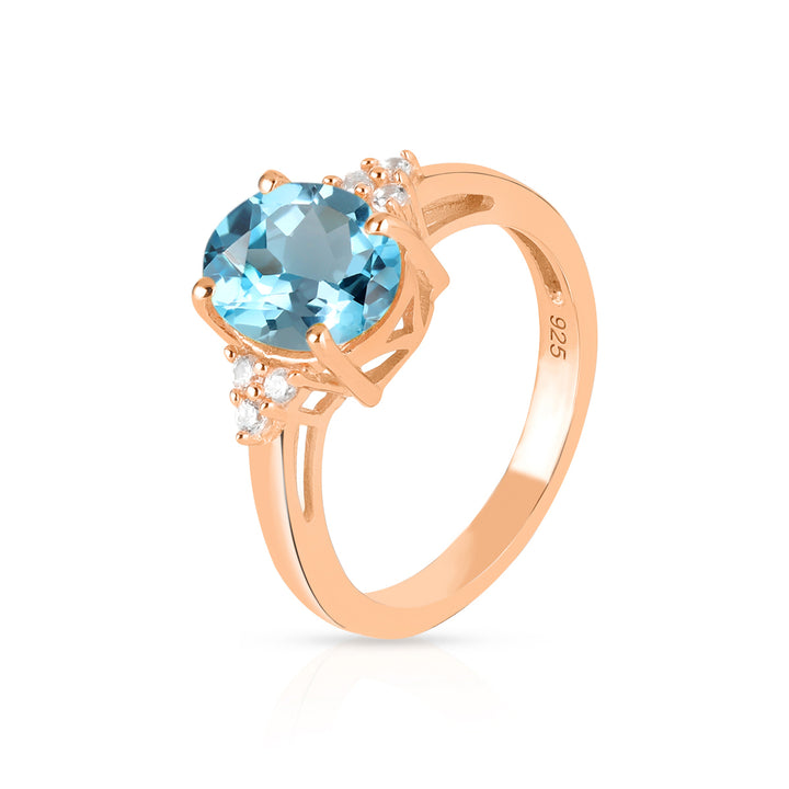 Sky Blue Topaz with Accents Silver Ring