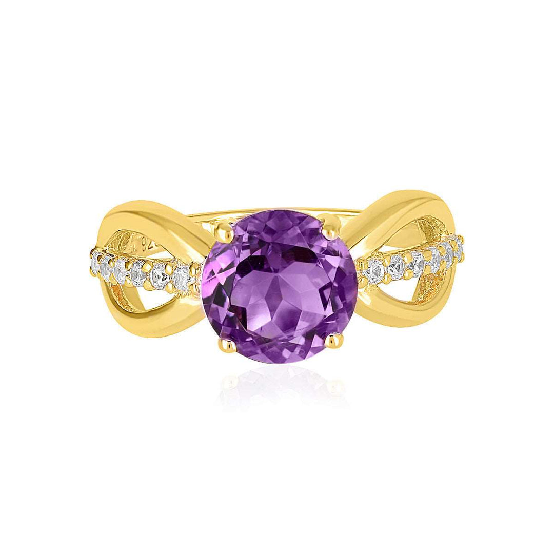 Amethyst Infinity Silver Ring