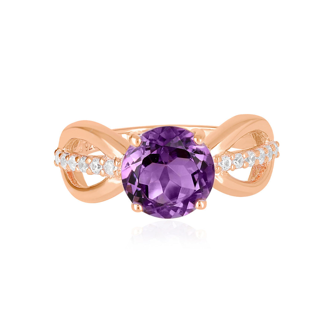 Amethyst Infinity Silver Ring