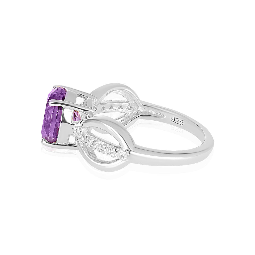 Amethyst Infinity Silver Ring