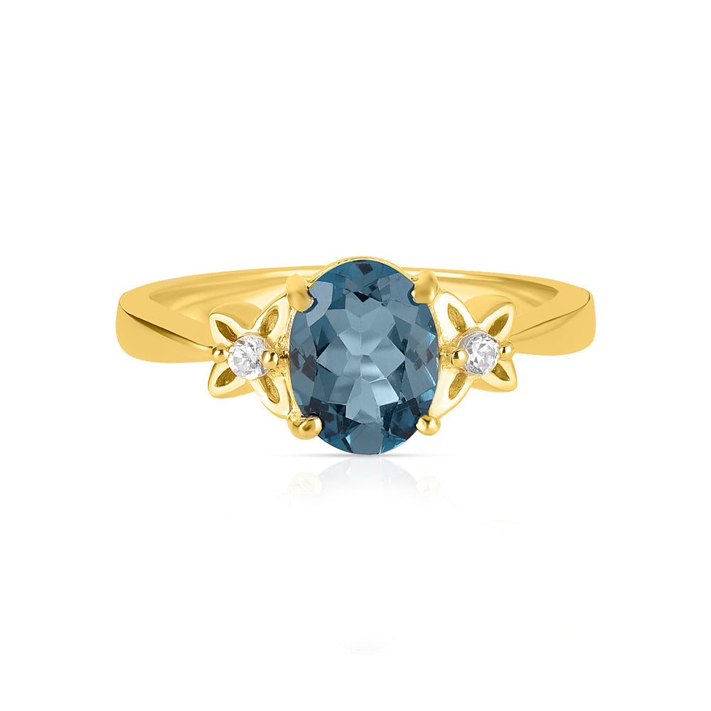 London Blue Topaz with Accents Silver Ring