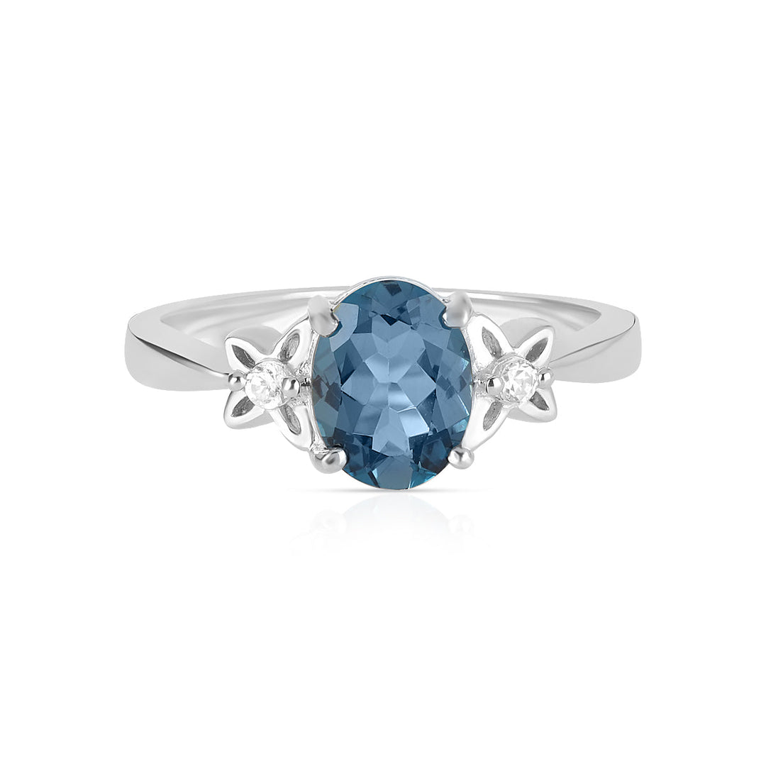 London Blue Topaz with Accents Silver Ring