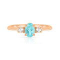Sky Apatite and Zircon Silver Ring