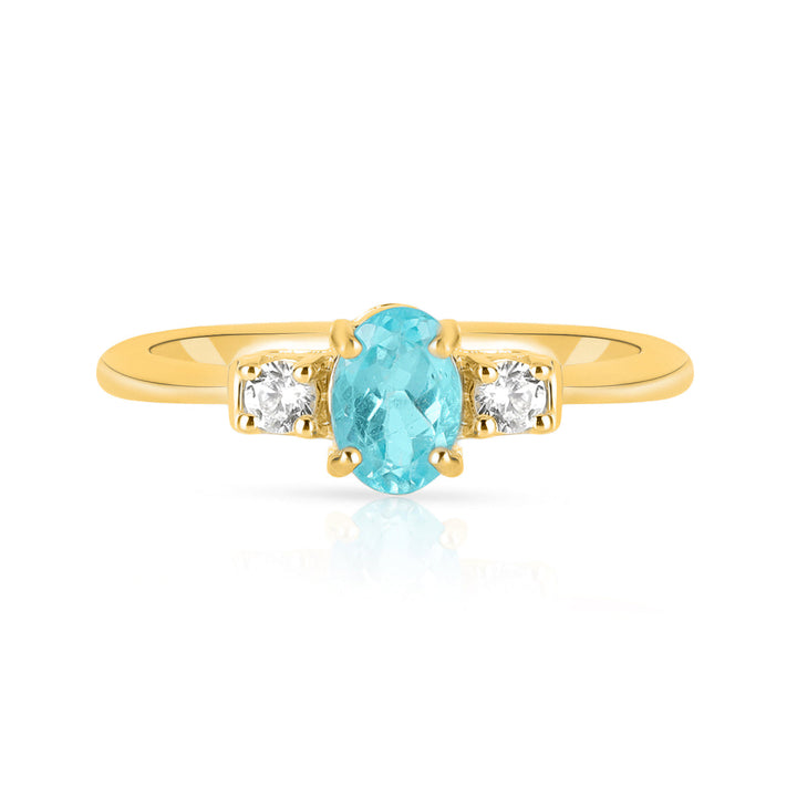 Sky Apatite and Zircon Silver Ring