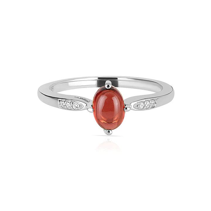 Garnet with Accents Silver Ring