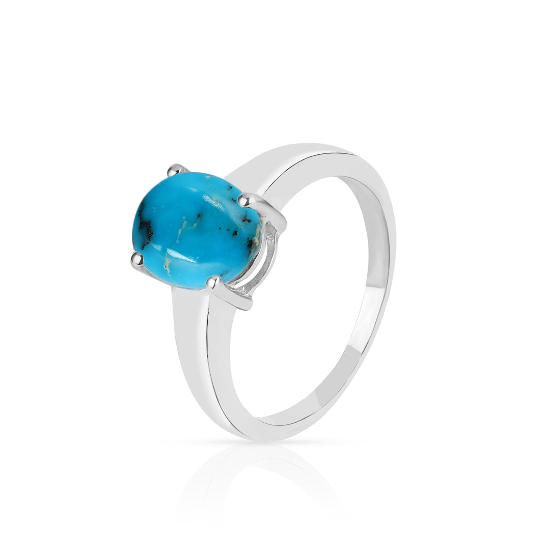 Turquoise Cabochon Silver Ring