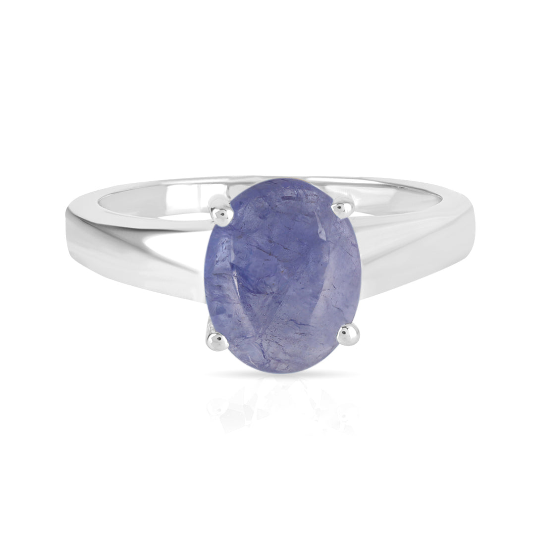 Tanzanite Cabochon Silver Ring