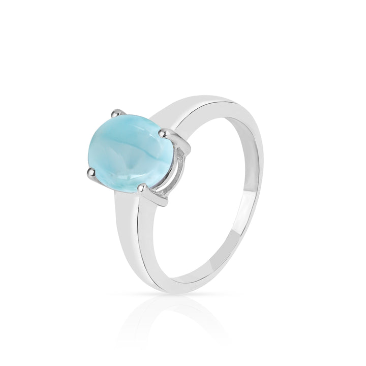 Larimar Cabochon Silver Ring