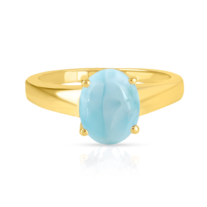 Larimar Cabochon Silver Ring