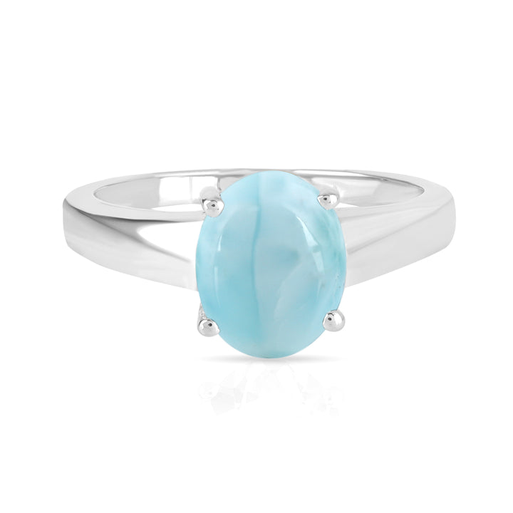 Larimar Cabochon Silver Ring