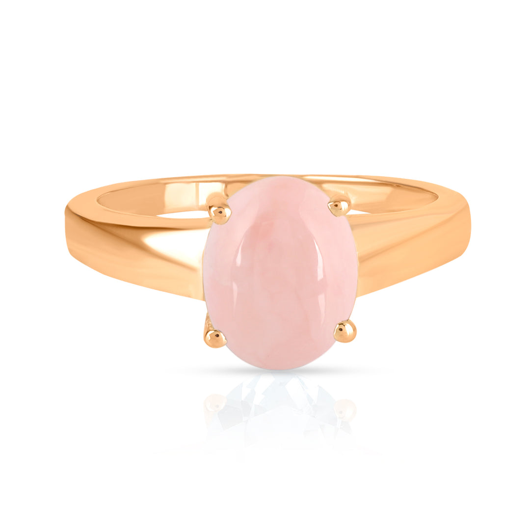 Pink Opal Cabochon Silver Ring