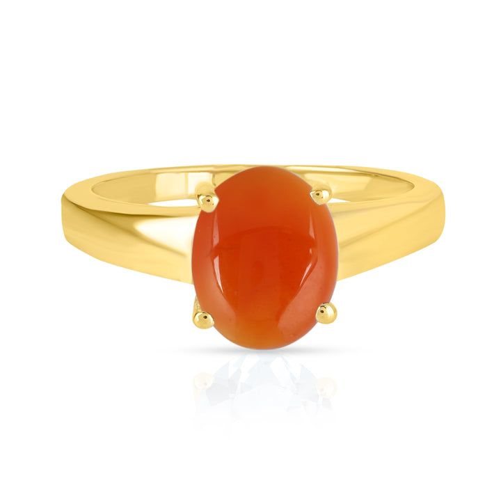 Red Onyx Cabochon Silver Ring