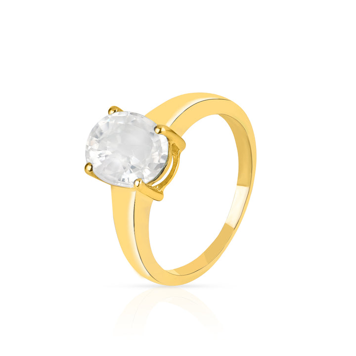 Zircon Solitaire Silver Ring