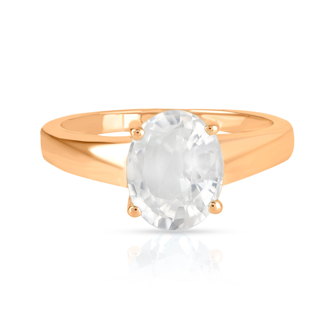 Zircon Solitaire Silver Ring