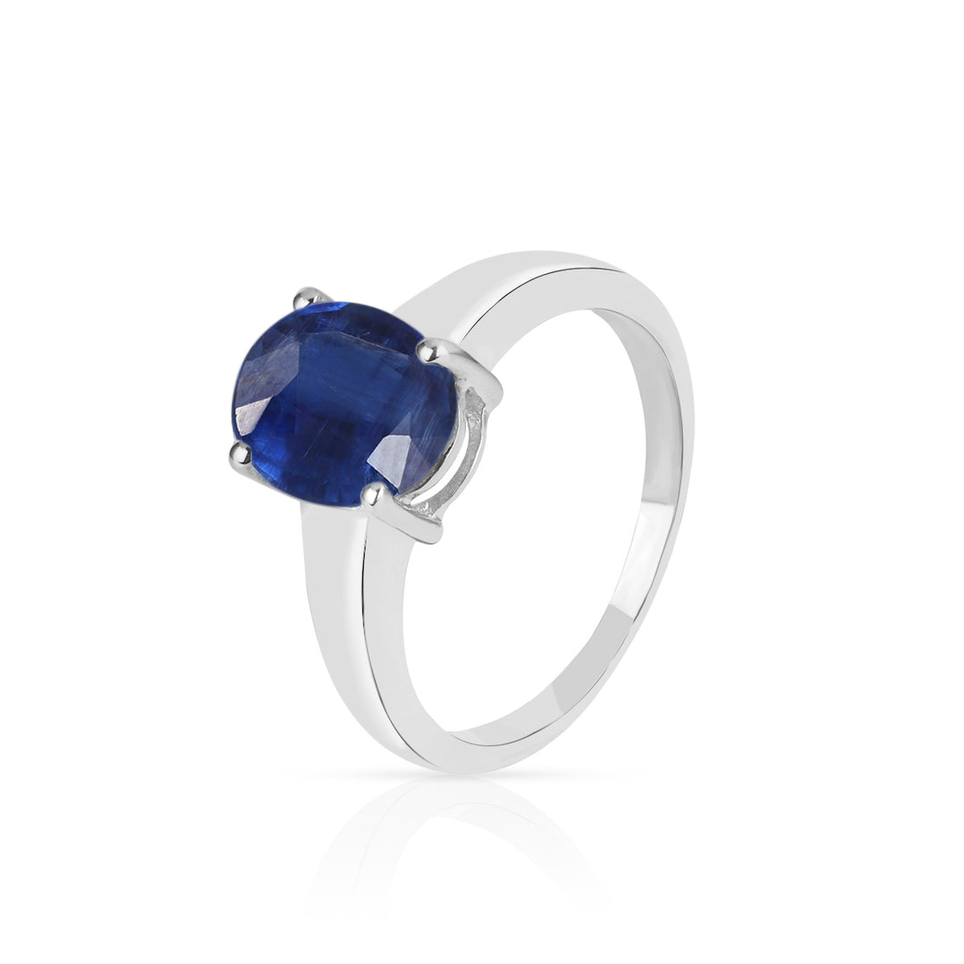 Kyanite Solitaire Silver Ring