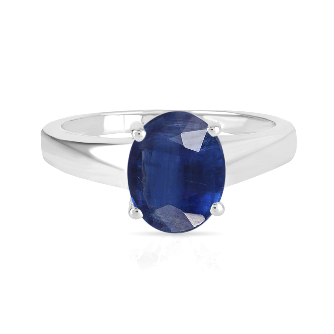 Kyanite Solitaire Silver Ring