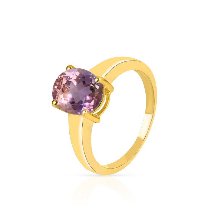 Ametrine Solitaire Silver Ring