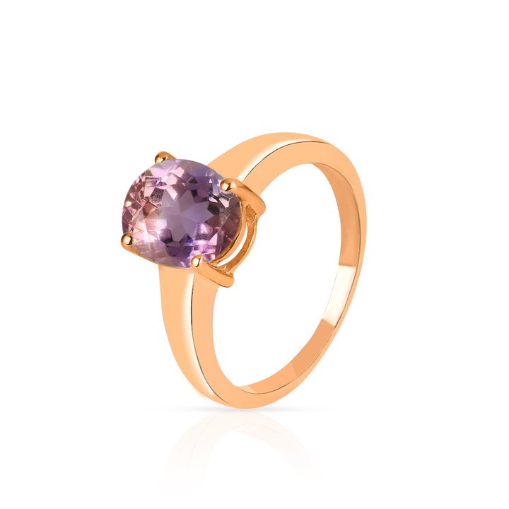 Ametrine Solitaire Silver Ring