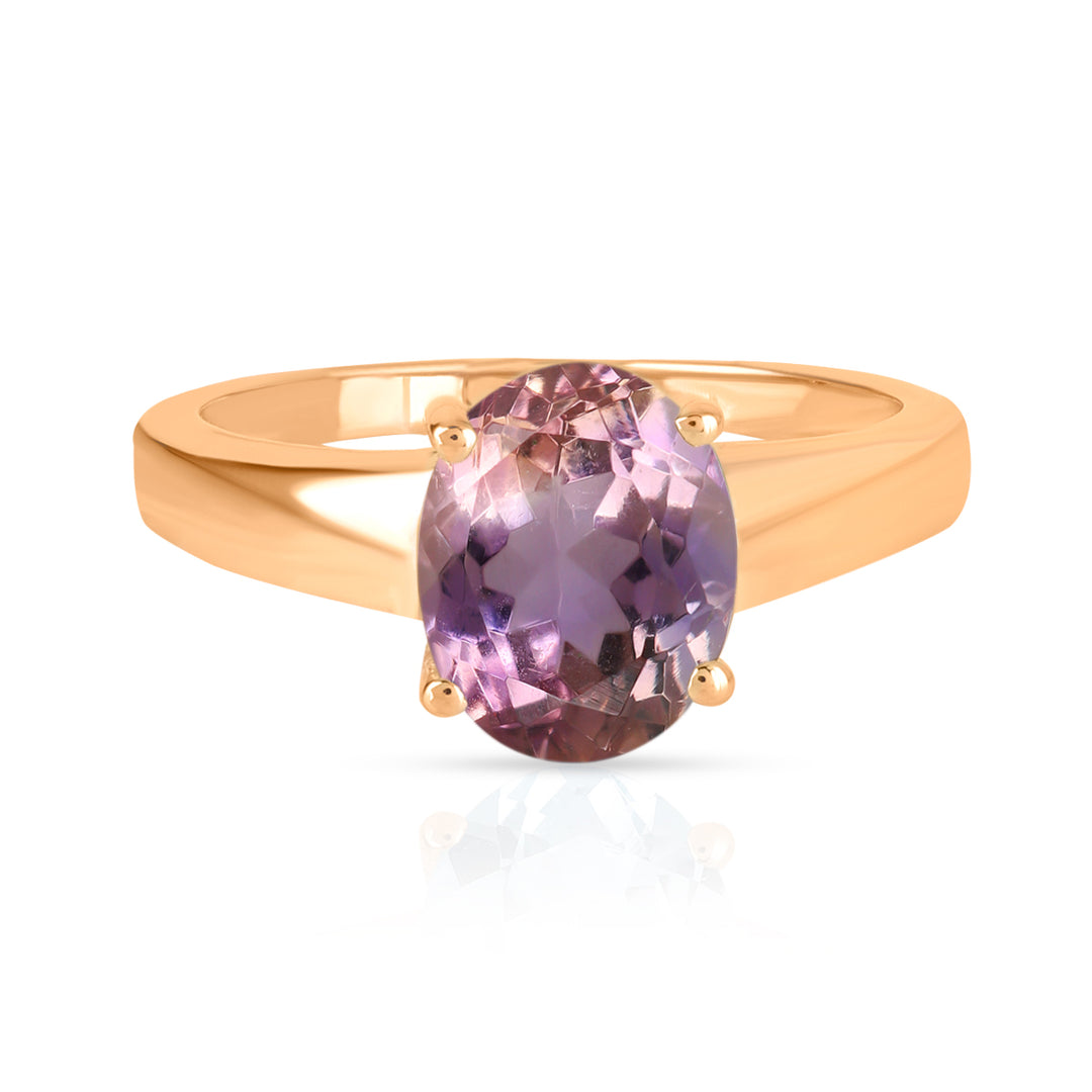 Ametrine Solitaire Silver Ring