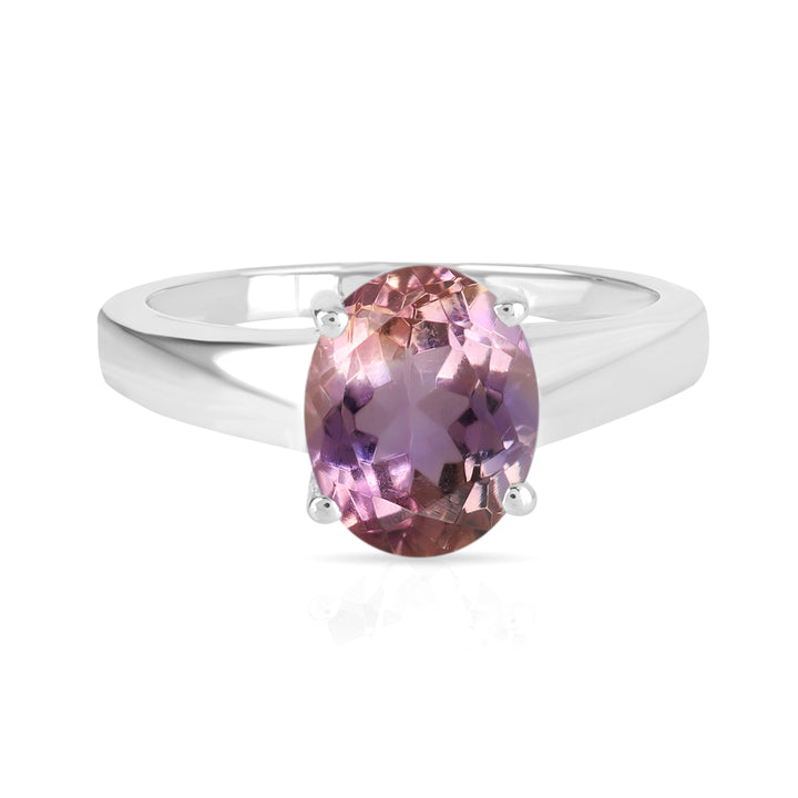 Ametrine Solitaire Silver Ring