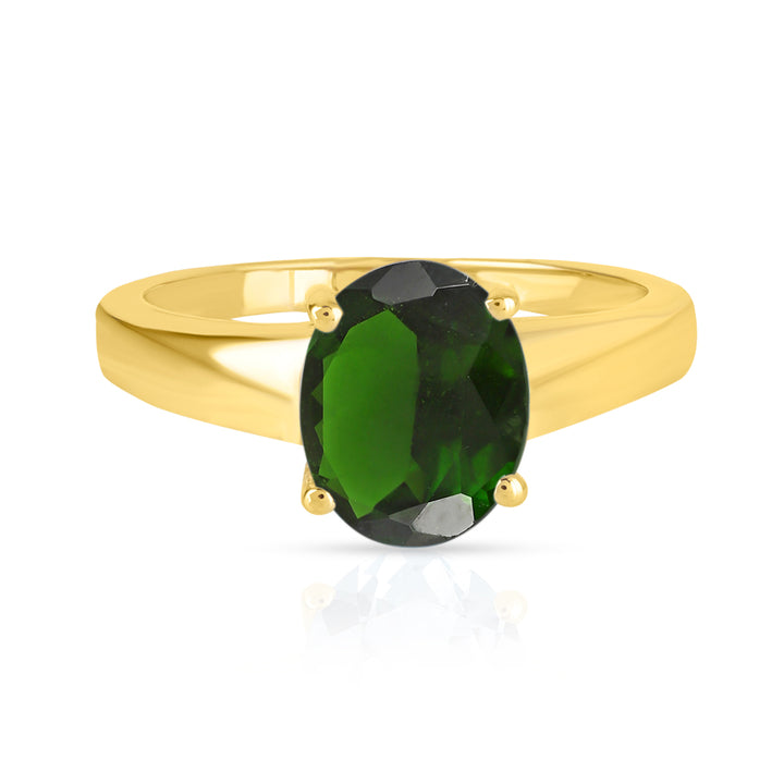 Chrome Diopside Solitaire Silver Ring