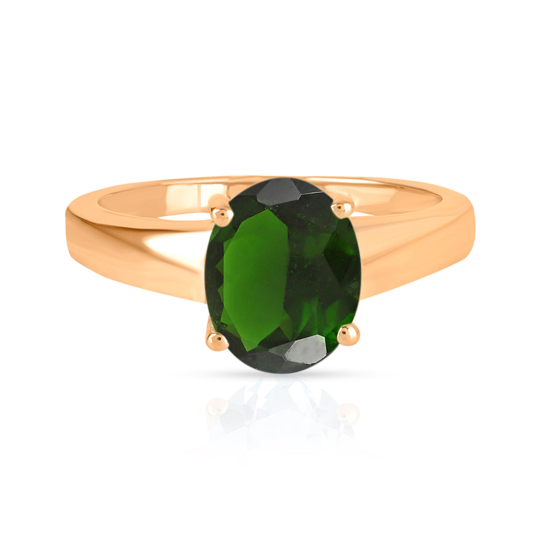 Chrome Diopside Solitaire Silver Ring