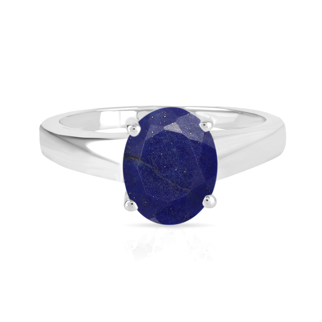 Lapis Lazuli Solitaire Silver Ring